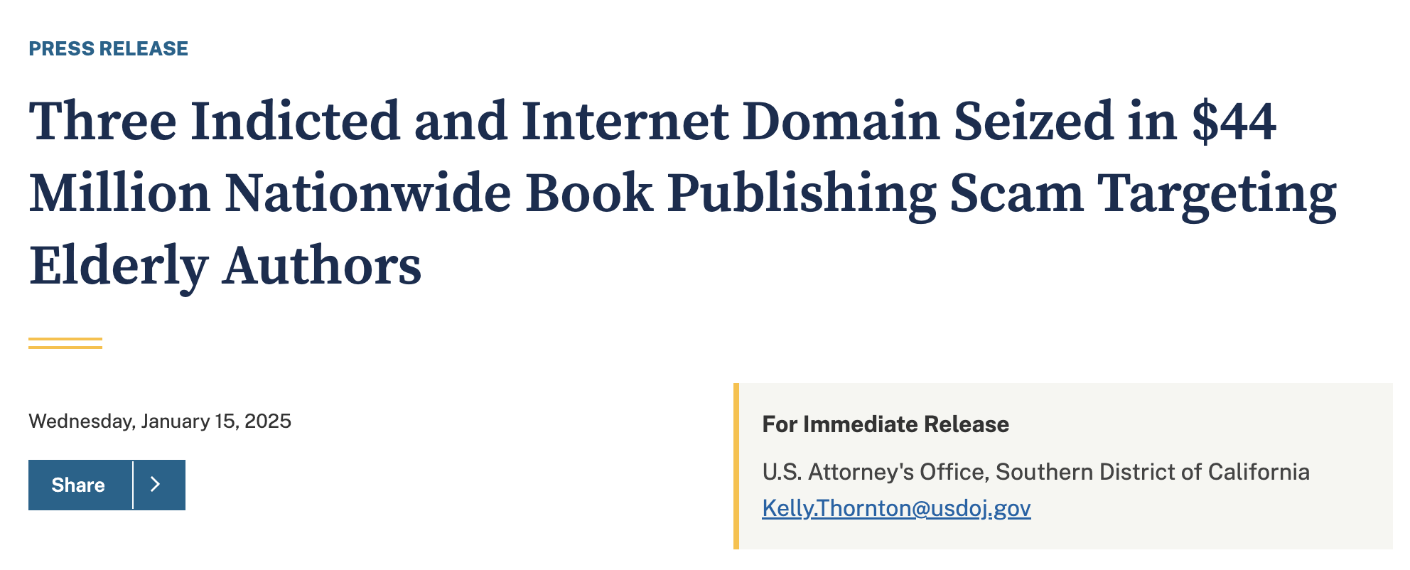 There is big money in author scams